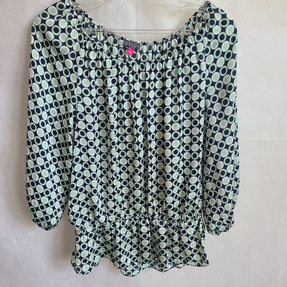 Vince Camuto Women's Longsleeve Satin Top Sz S